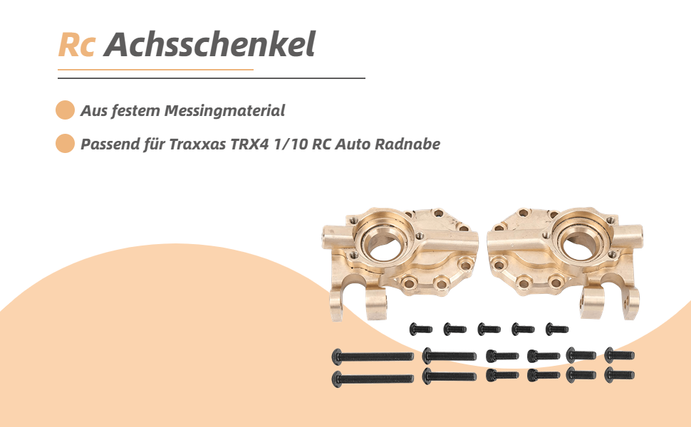 Rc Achsschenkel, Verbesserung der Stabilität des Autos Korrosionsbeständigkeit 2 Stück Messing ...