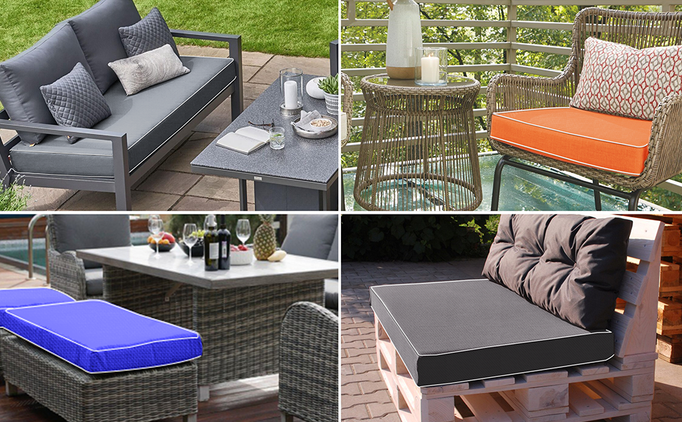 COSHNIBI Outdoor Cushion Covers Replacement, Square Patio