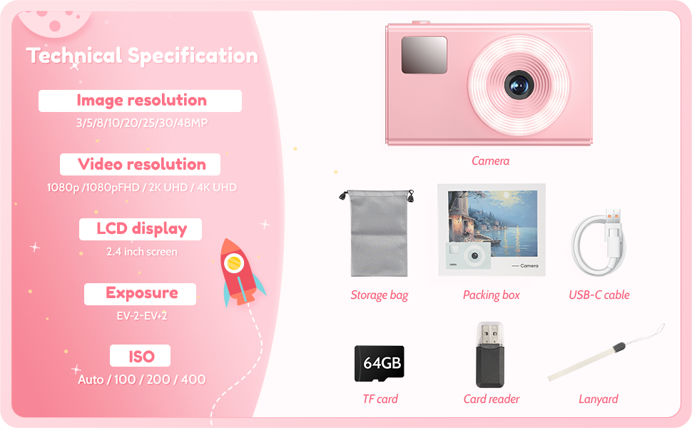 48MP & 4K Digital Camera