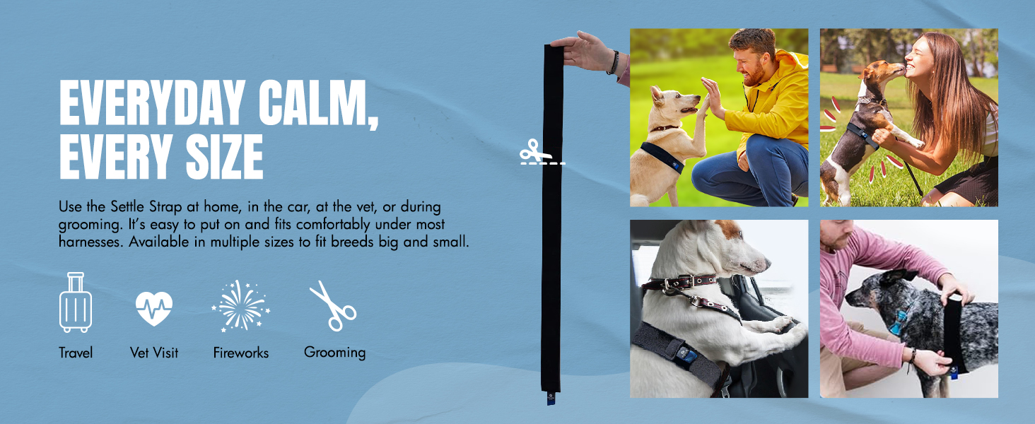 settle strap harness relief adjustable gentle support training tool secure soft comfortable thunder