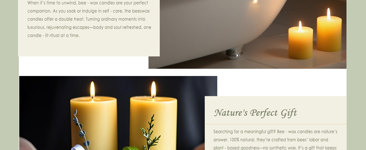 beeswax pillar candles for decor