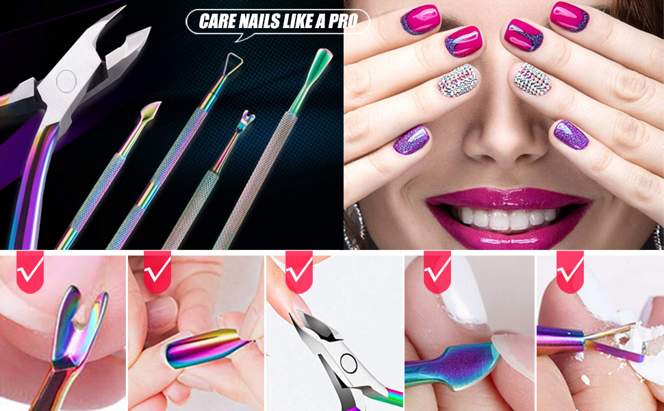 cuticle trimmer with cuticle pusher