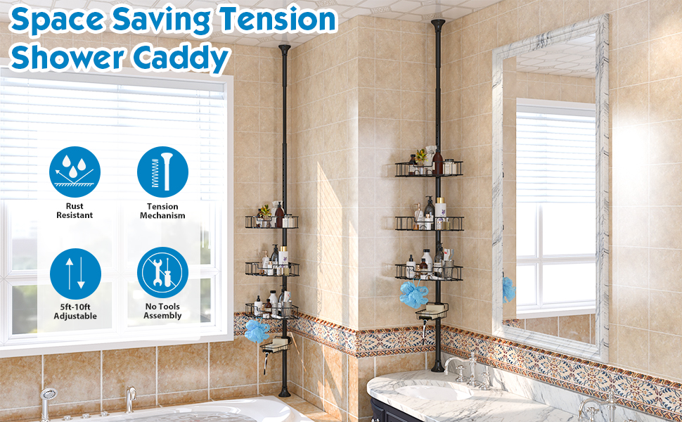 DEROFIT Shower Caddy Corner for Bathroom,Bathtub Storage