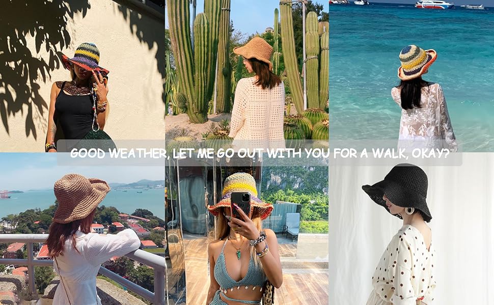 Womens Straw Sun Hat 