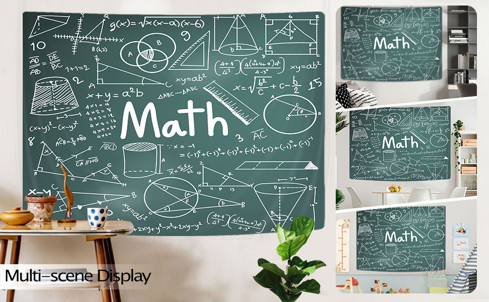 Mathematics Tapestry, Blackboard Math Equations Geometry