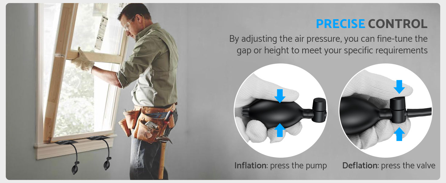 ESynic 4Pack Air Wedge Pump Up Bag - 441lbs Heavy-Duty Door Lifter Tool