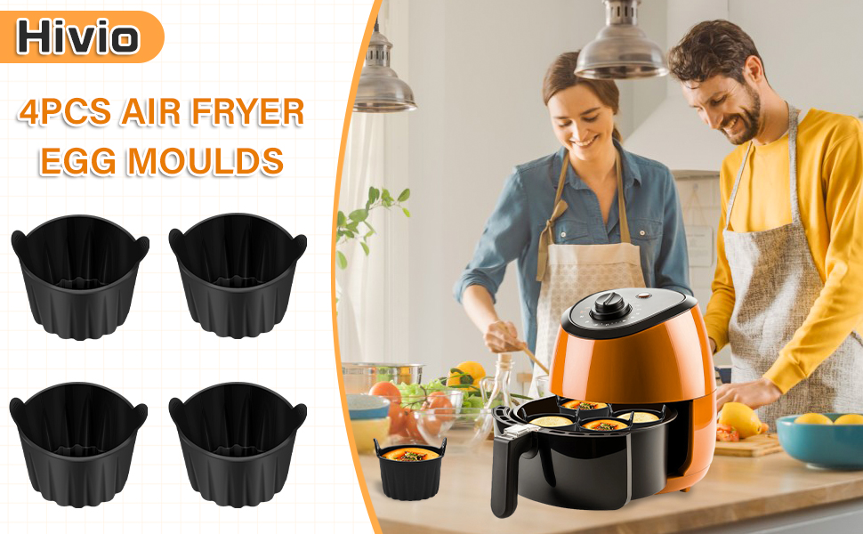 Ramekins for Air Fryer, Silicone Ramekins Set of 4 Black Air Fryer, Lager Muffin Cases,Air Fryer