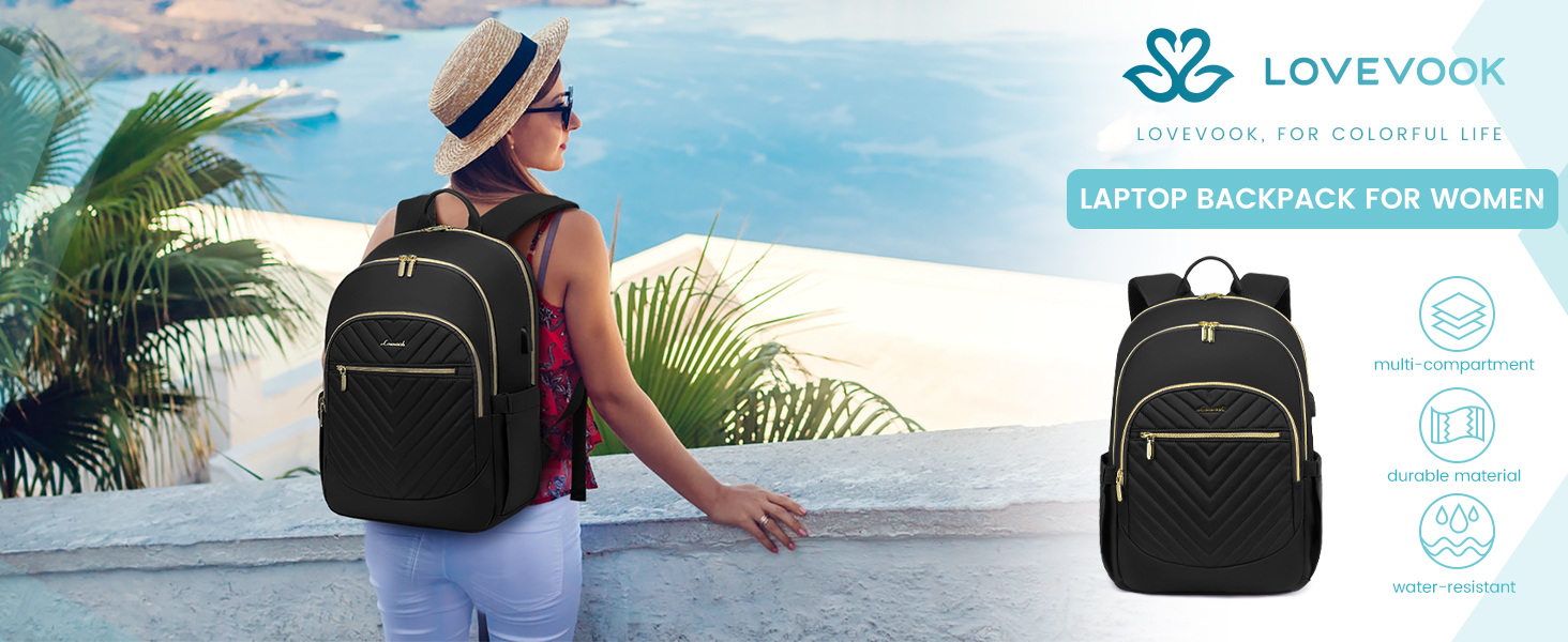 travel business laptop backpack for women men