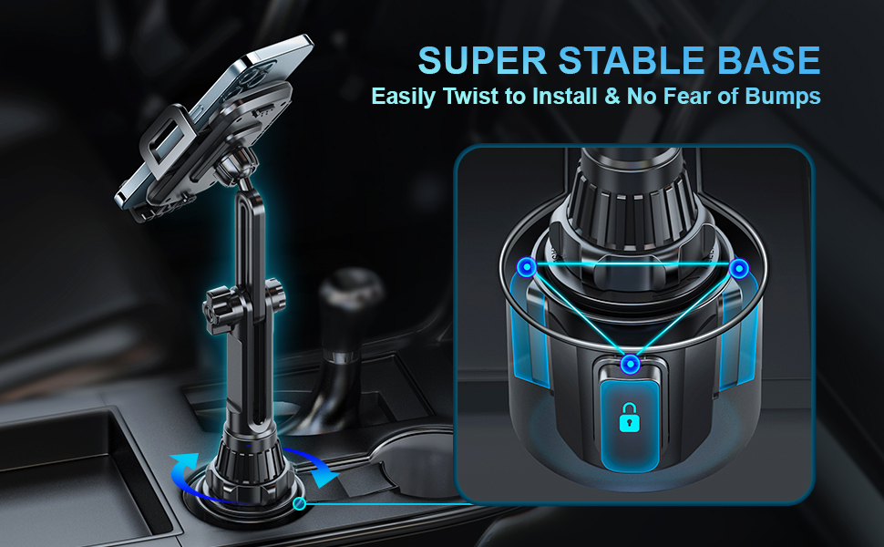 Cup Holder Phone Mount, TOPGO [No Shaking & Height