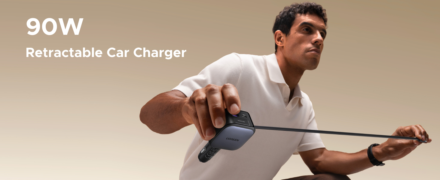 90W Retractable Car Charger