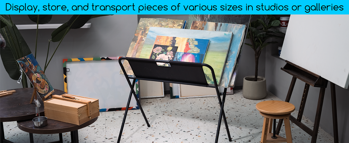 MEEDEN Canvas Print Rack, Folding Metal Print Rack, Art Drying Rack, Portable Art