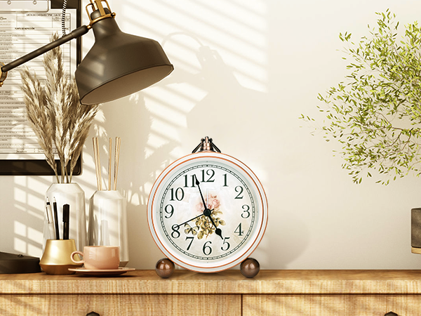 table clocks for living room decor, vintage clock, small clocks battery operated