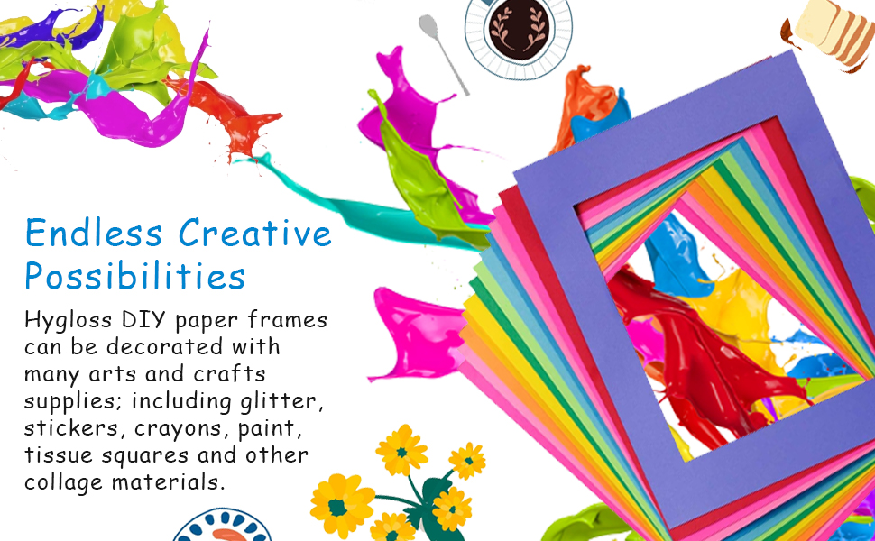 Hygloss Bright Frames Rectangle Paper Frame with