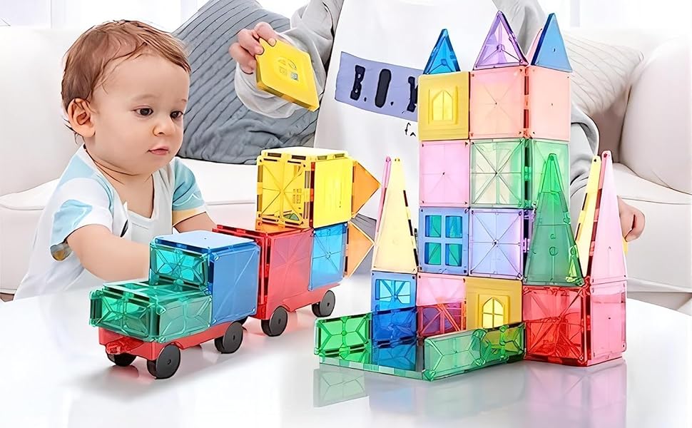 plastific Building Blocks Set Toy Block Tiles for 3
