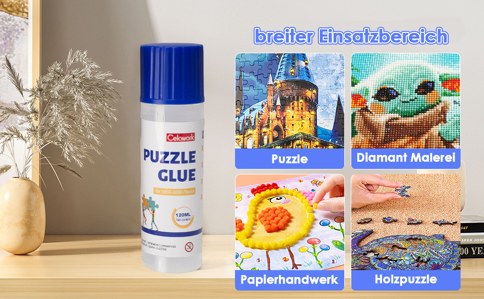 Puzzlekleber für 10006000 Teile Puzzle,mit Applikator transparenter Puzzle kleber,praktisches