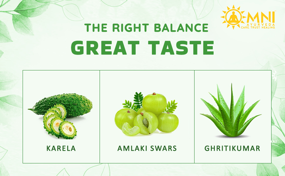 Omni Ayurveda Diabo Mukti Haritaki juice 500ml, Maitain healthy Sugar Levels, Lowers Bad