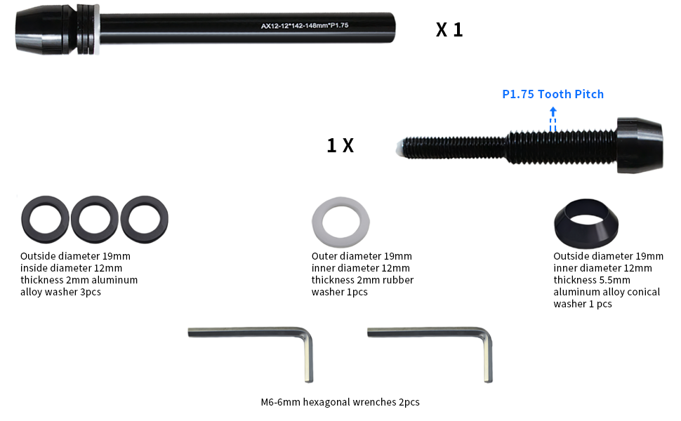 Elprico Bike Trainer Axle Shaft, Aluminum Alloy High Strength