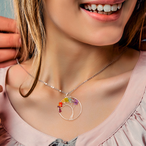 7 chakra necklace pendant crystal cleansing good luck prosperity healing stones