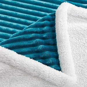 Streifen Sherpa Fleece Decke
