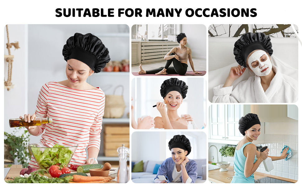 satin bonnet nacht schlafmütze,seide locken atmungsaktive seide schlafmütze,doppellagige nachtmütze