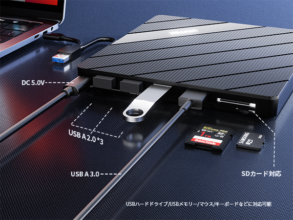 Amazon.co.jp: Unitek 7-in-1 外付けCD/DVDドライブ USBハブ USB