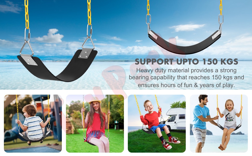 Toy Park Kids Premium Flexible Swing Seat Heavy Duty 60″ Chain Plastic Coated – Playground Swing Set Accessories with Snap Hooks (Green) Toy Park Kids Premium Flexible Swing Seat Heavy Duty 60″ Chain Plastic Coated – Playground Swing Set Accessories with Snap Hooks (Green)