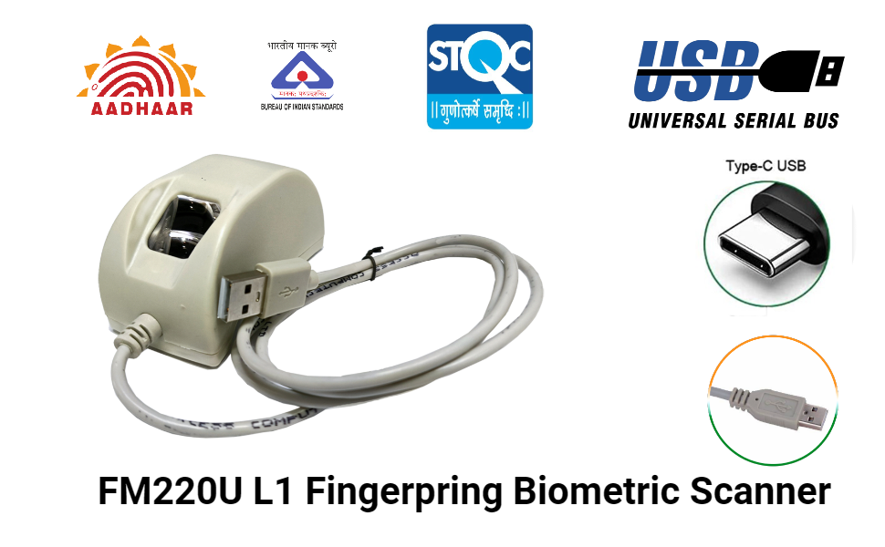 Startek FM220U L1 Single Fingerprint Biometric Thumb Scanner 1 Year