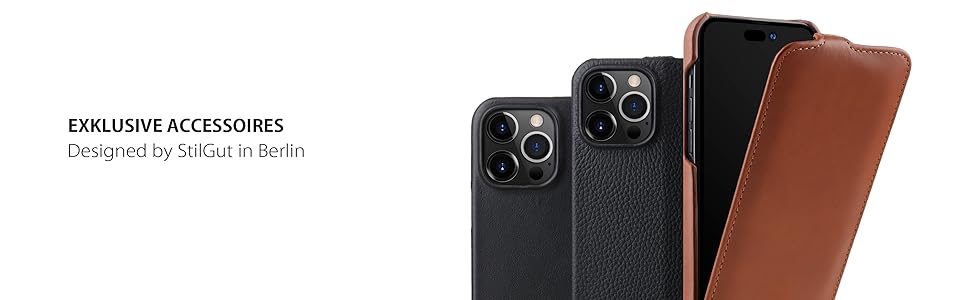 StilGut iPhone 14 Pro Housse portefeuille cuir