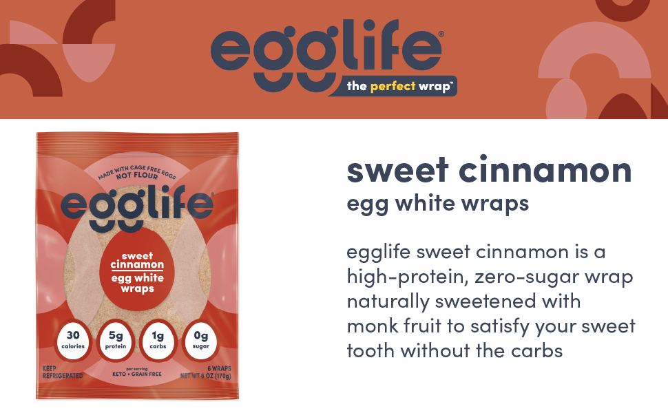 egglife Sweet Cinnamon Egg White Wraps No Flour, Cage