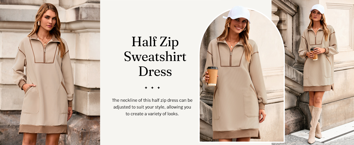 Wenrine Women&#39;s Oversized Sweatshirt Dress