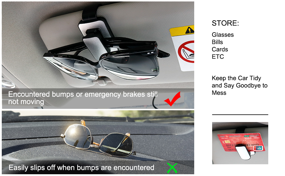 splumzer Sunglass Holder for Car Visor, Multifunction Car