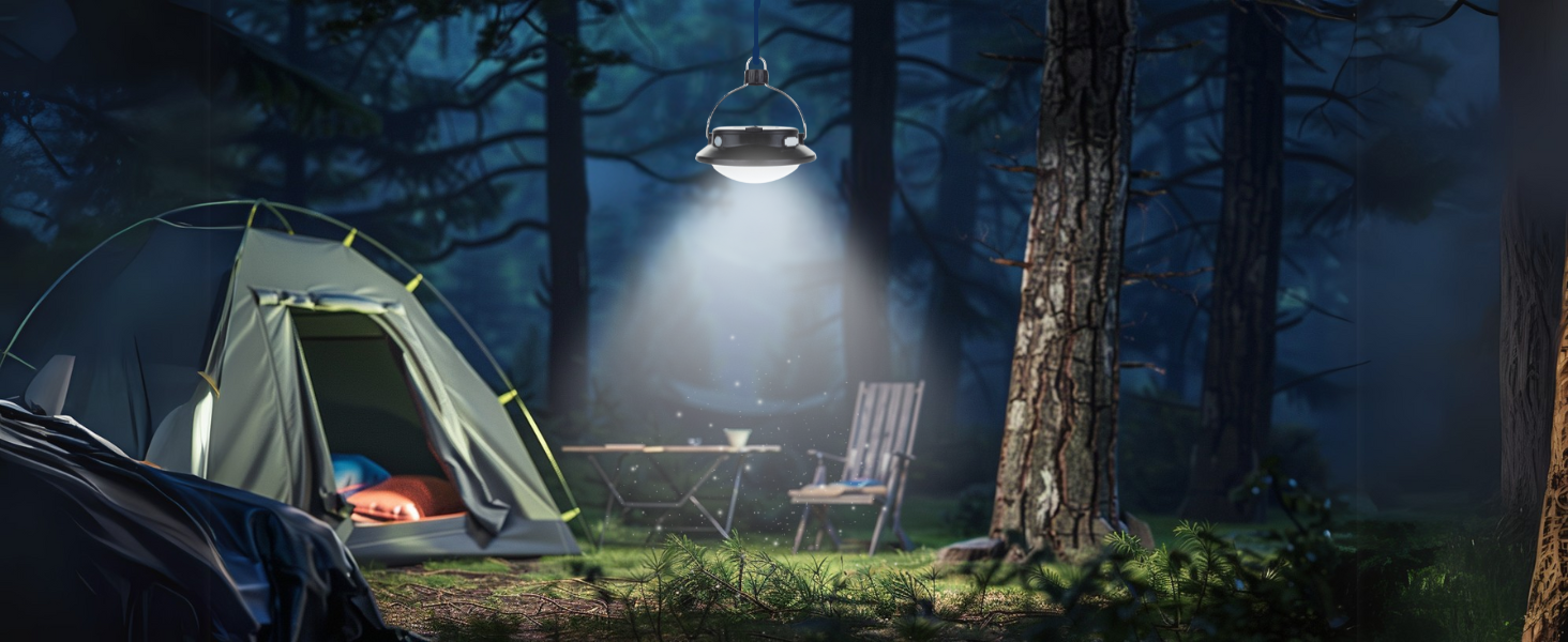 tent light brighten entire campsite