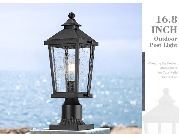 ゆ*る様 FaB　Light & Shadow Convention Exclu zeyu 17 Inch Outdoor Post Light, Modern Exterior Pole Light