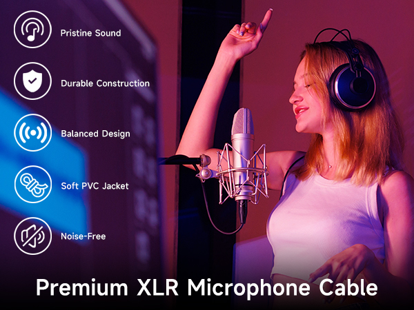 Premium XLR to XLR cables with oxygen-free copper for clear sound