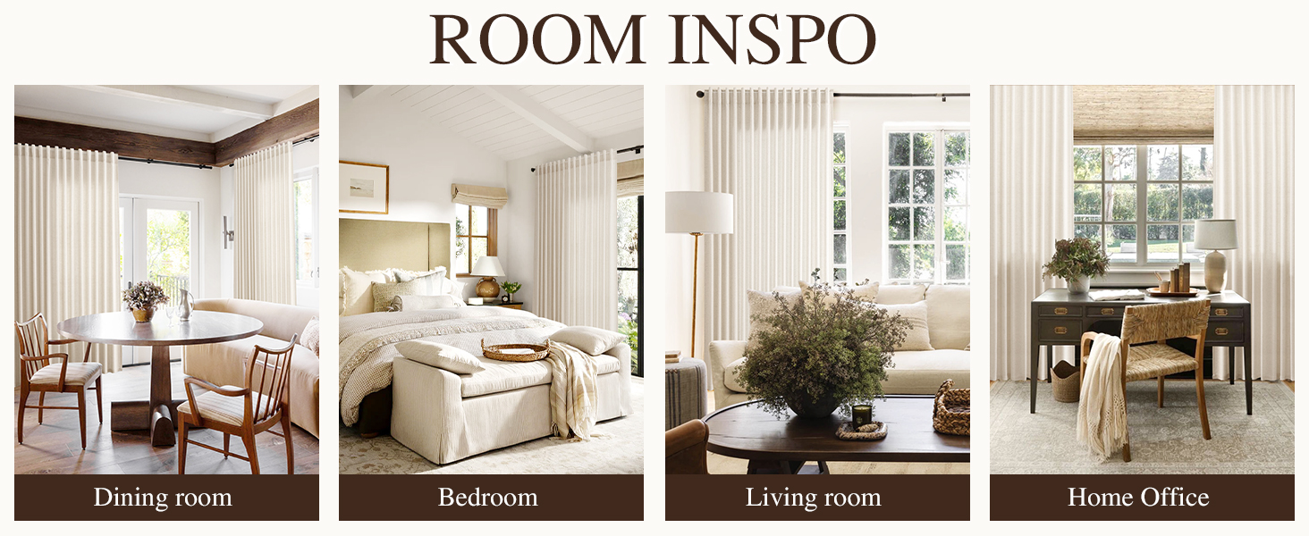 Amazon.com: SPWIY Beige Farmhouse Curtain Linen Extra Wide 100 Inch for