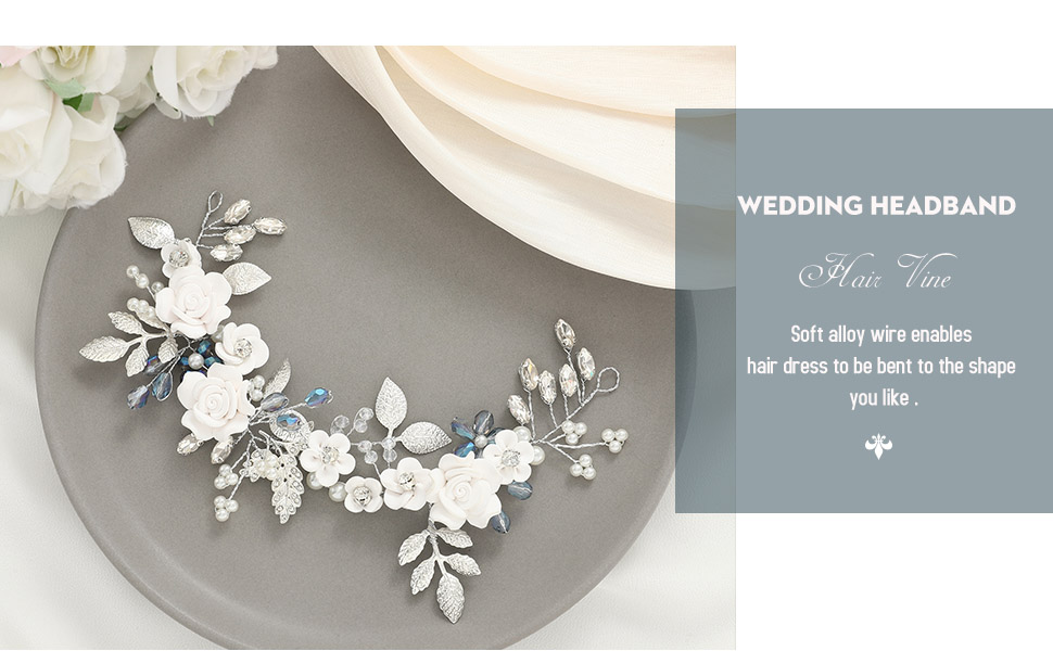 flower bride hair vine band