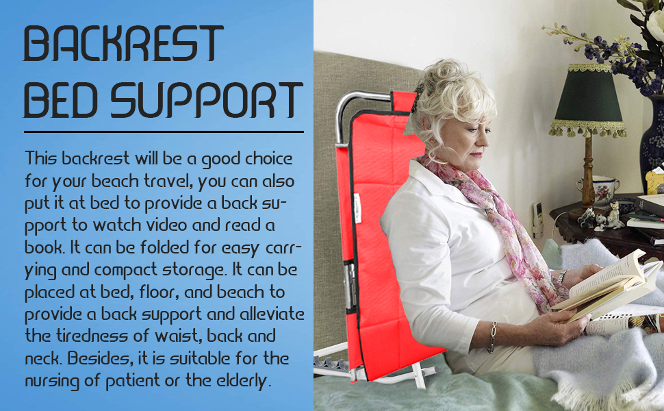 NEOSAFE Portable Folding Adjustable Bed Backrest Support Lifting Situp