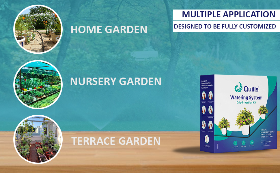 Quills Drip Irrigation Kit Watering plants Drip Kit for Home Garden, Nursery, Farming