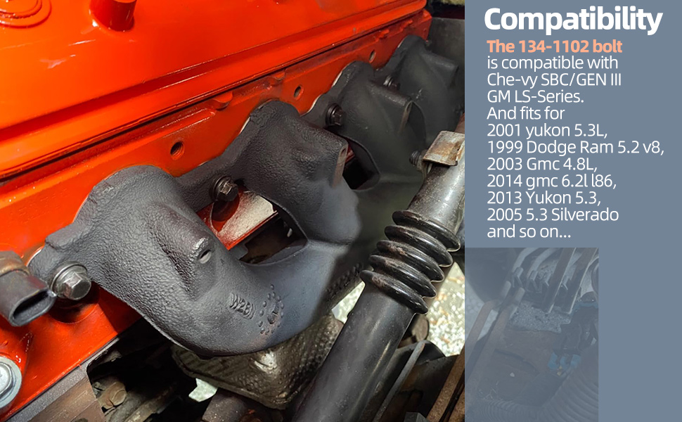 1341102 Header Bolt Kits 3/8in Flange Hex Chromoly Header