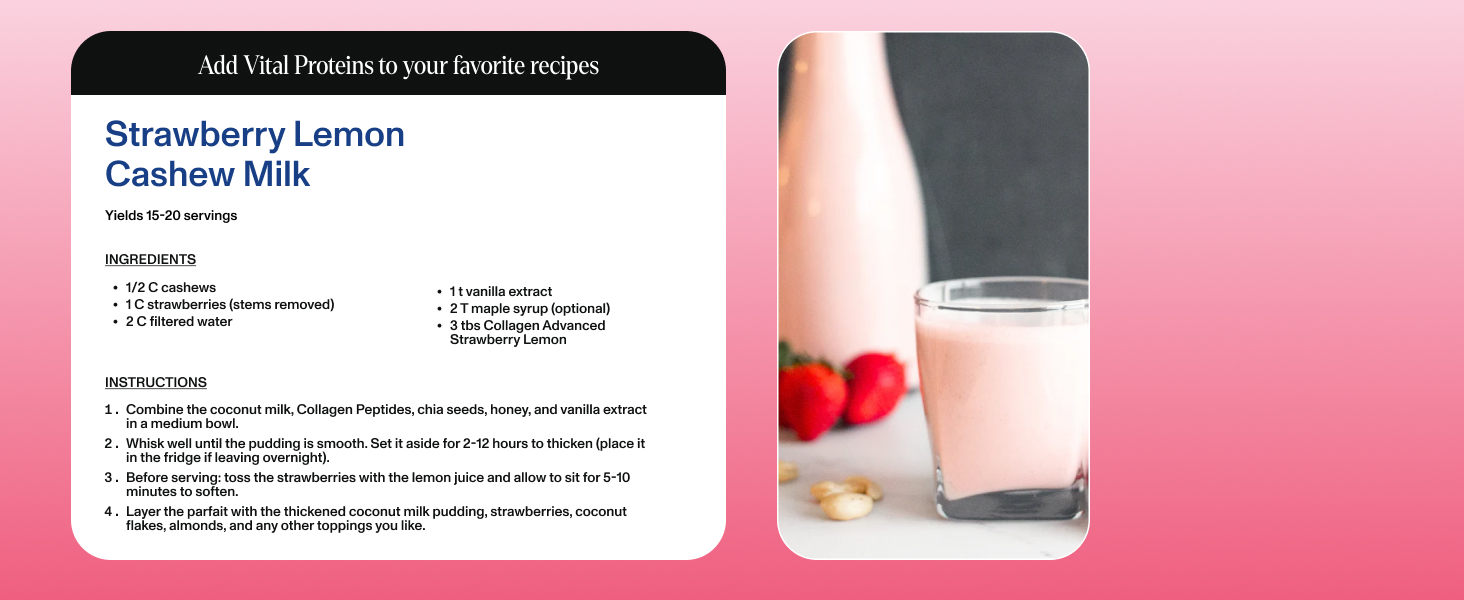 Strawberry Lemon Cashew Milk
