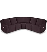 VANSOFY Extra Large Reclining Sectional Couch Covers, Washable 5-Piece Sofa Covers for L Shape Se...