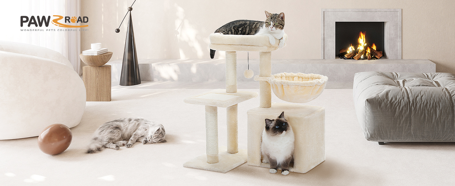 PAWZ Road Cat Tree, [28.5''=73CM] Cat Tower for Indoor Small Cats, 2