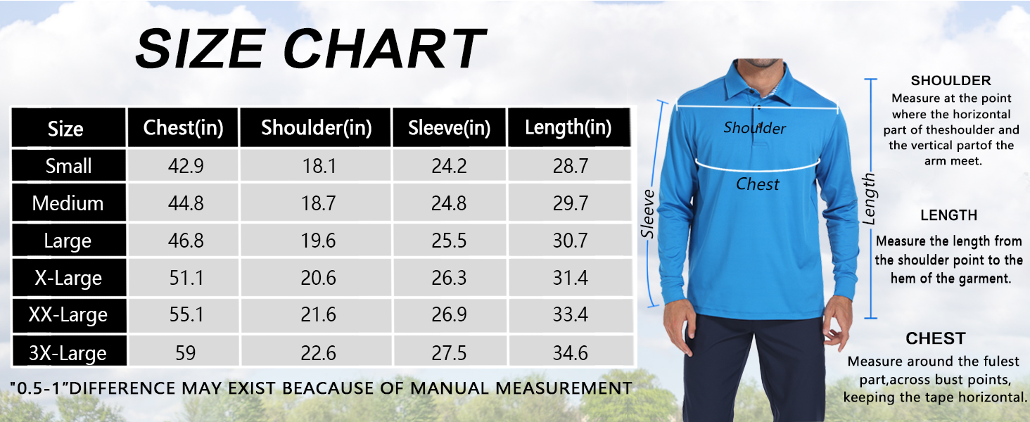 finger ten golf shirts for men long sleeve