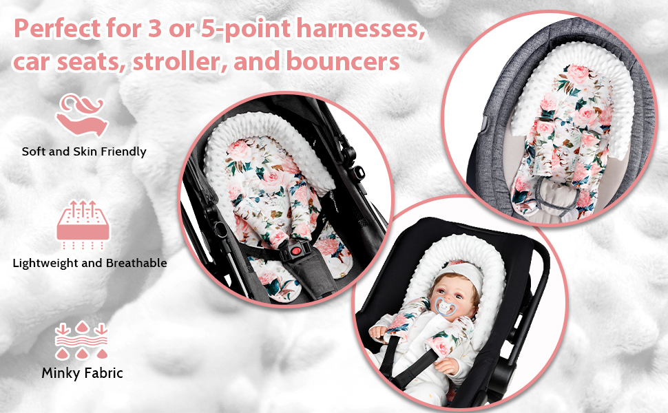 DILIMI Baby Car Seat Head Support, Soft Minky Infant