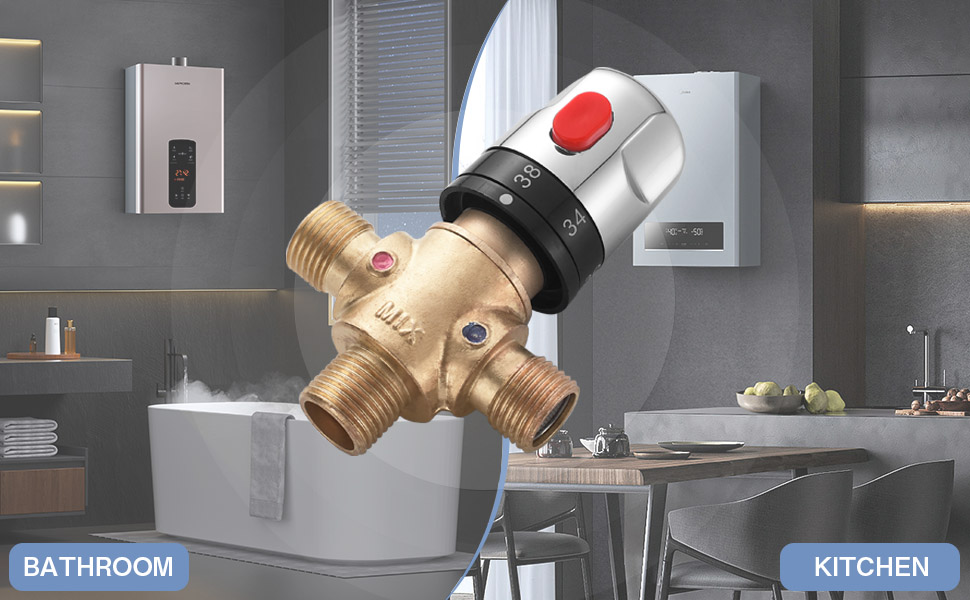 kisimixer Thermostatic Mixing Valve for Shower System Water Temperature