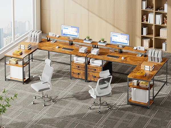 Amazon | REIBII L字デスク 幅168*奥行き120*高さ75cm 特大