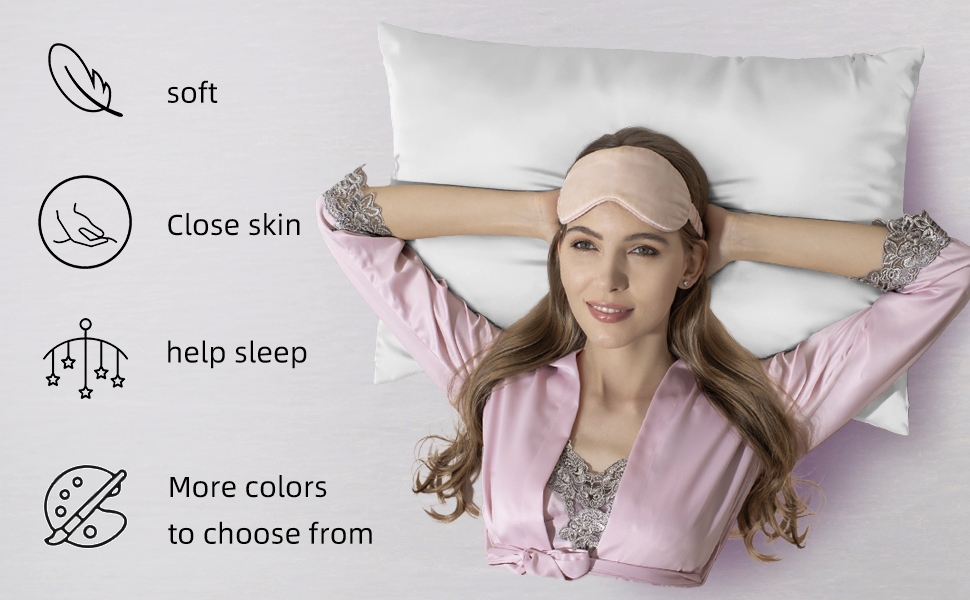 Satin Pillowcase for Hair and Skin, 2 Pack Satin Pillow Case Cover 50