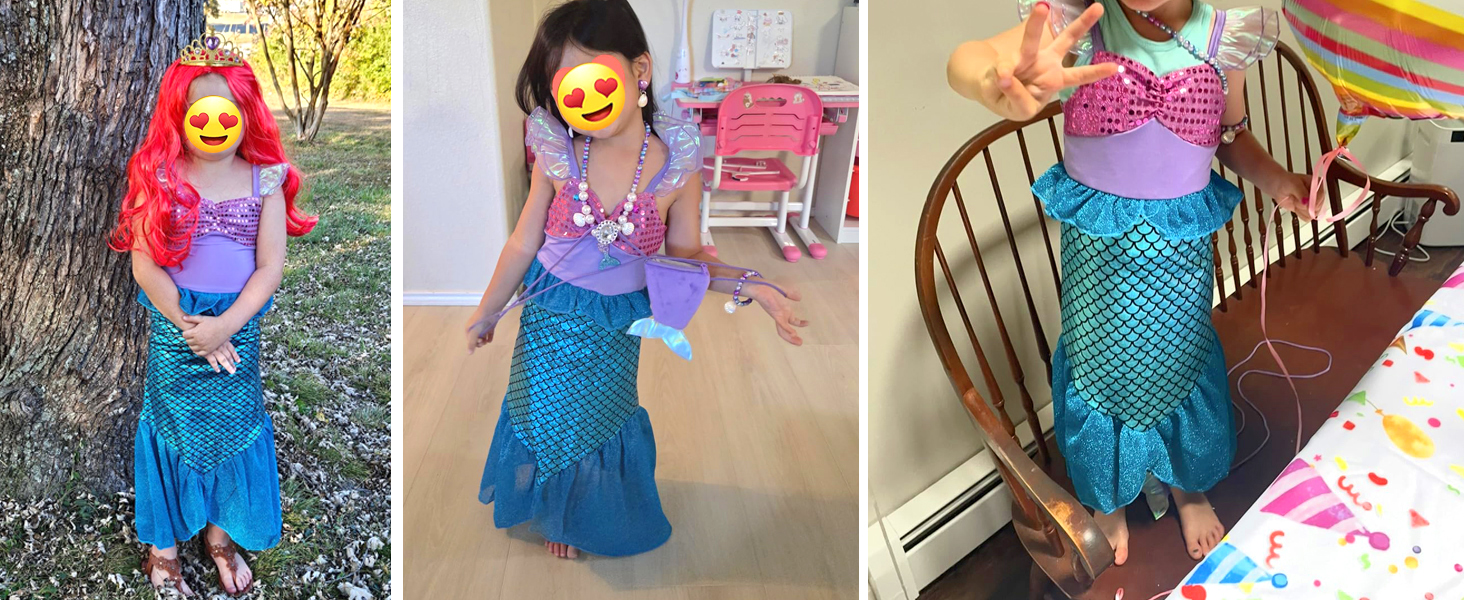 mermaid dress for girls ariel dress for girls halloween princess dress up costume