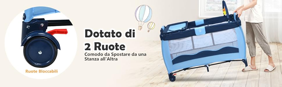 DREAMADE 3 In 1 Lettino Da Campeggio Per Bambini, Letto Pieghevole Con Fasciatoio E Giocattolo Appeso, Meterasso Imbottito, Culla Co-Sleeping Per Bambini 0-36 Mesi, 125 X 66 X 77 Cm (Brown) 13 07