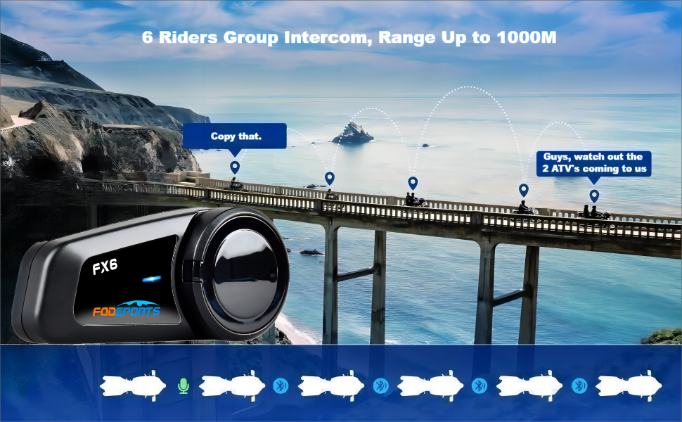  Motorcycle Bluetooth Headset Group Motorbike Intercom Bluetooth Motorcycle Helmet Communication